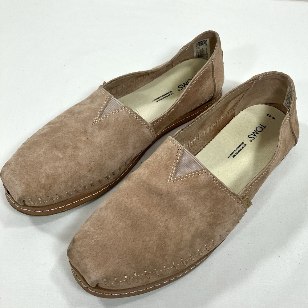 Toms Women's Blush Suede Espadrille Flats Moccasin Loafers, Size 9.5 W